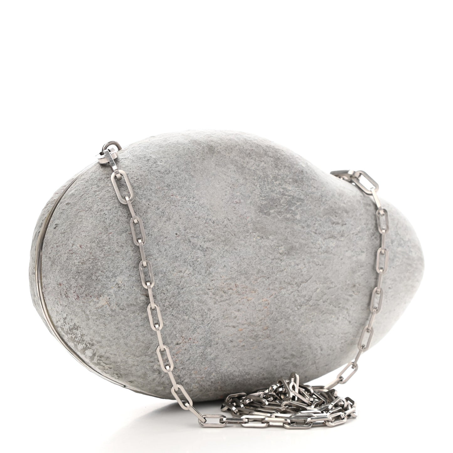 Pebble Rock Mini Chain Clutch Grey
