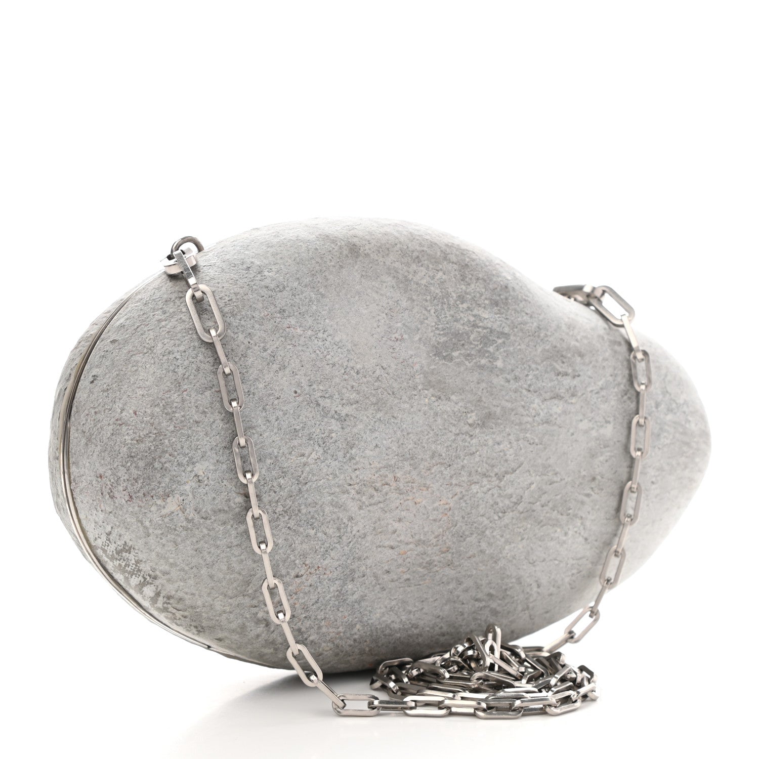 Bottega Veneta Pebble Rock Mini Chain Clutch Grey 3 of 11