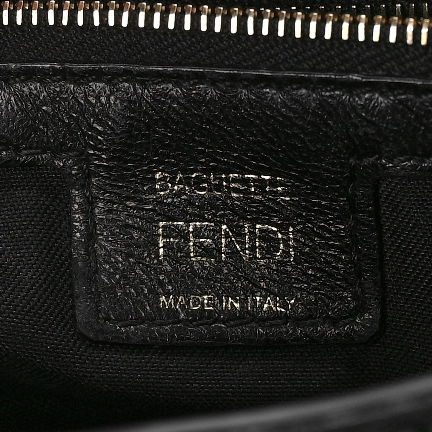 Fendi Nappa FF 1974 Embossed Baguette Black 6 of 8