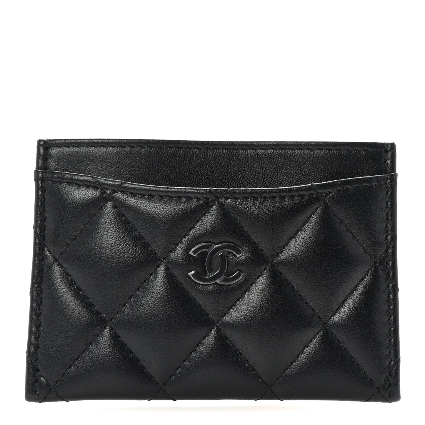 Lambskin Quilted Card Holder So Black