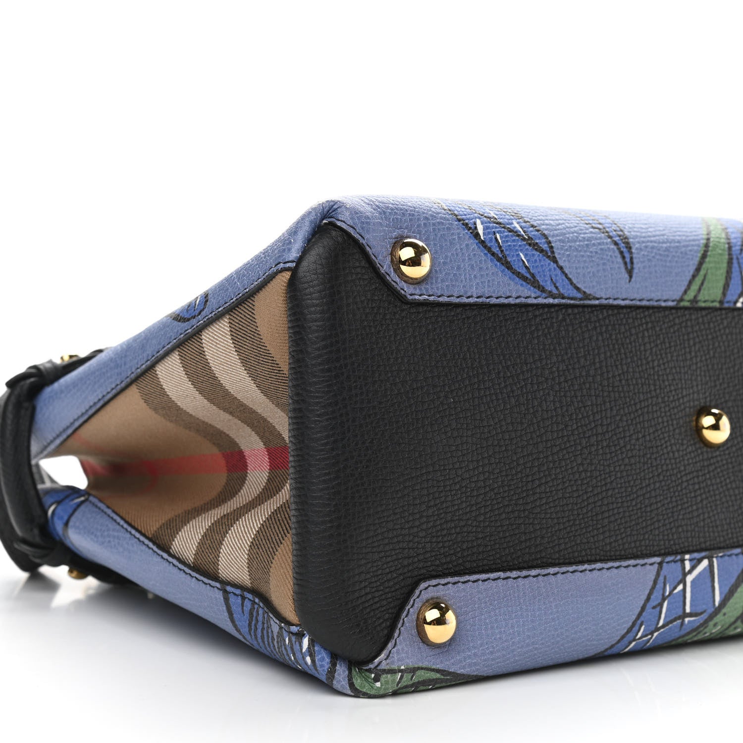 Burberry Derby Calfskin Beast Print Medium Banner Tote Black 9 of 10