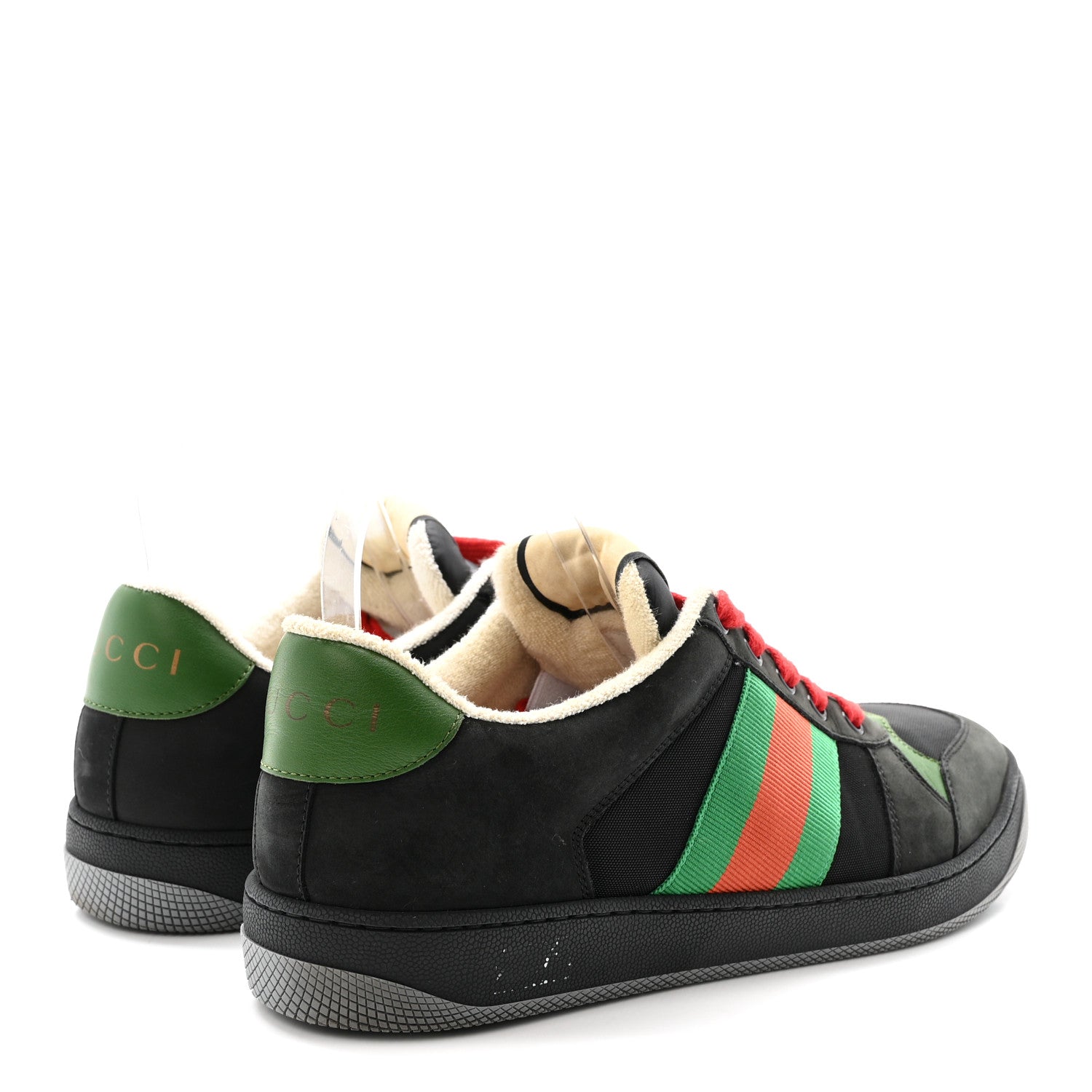 Gucci Calfskin Nylon GG Monogram Calfskin Web Mens Screener Sneakers 8 Black 5 of 8