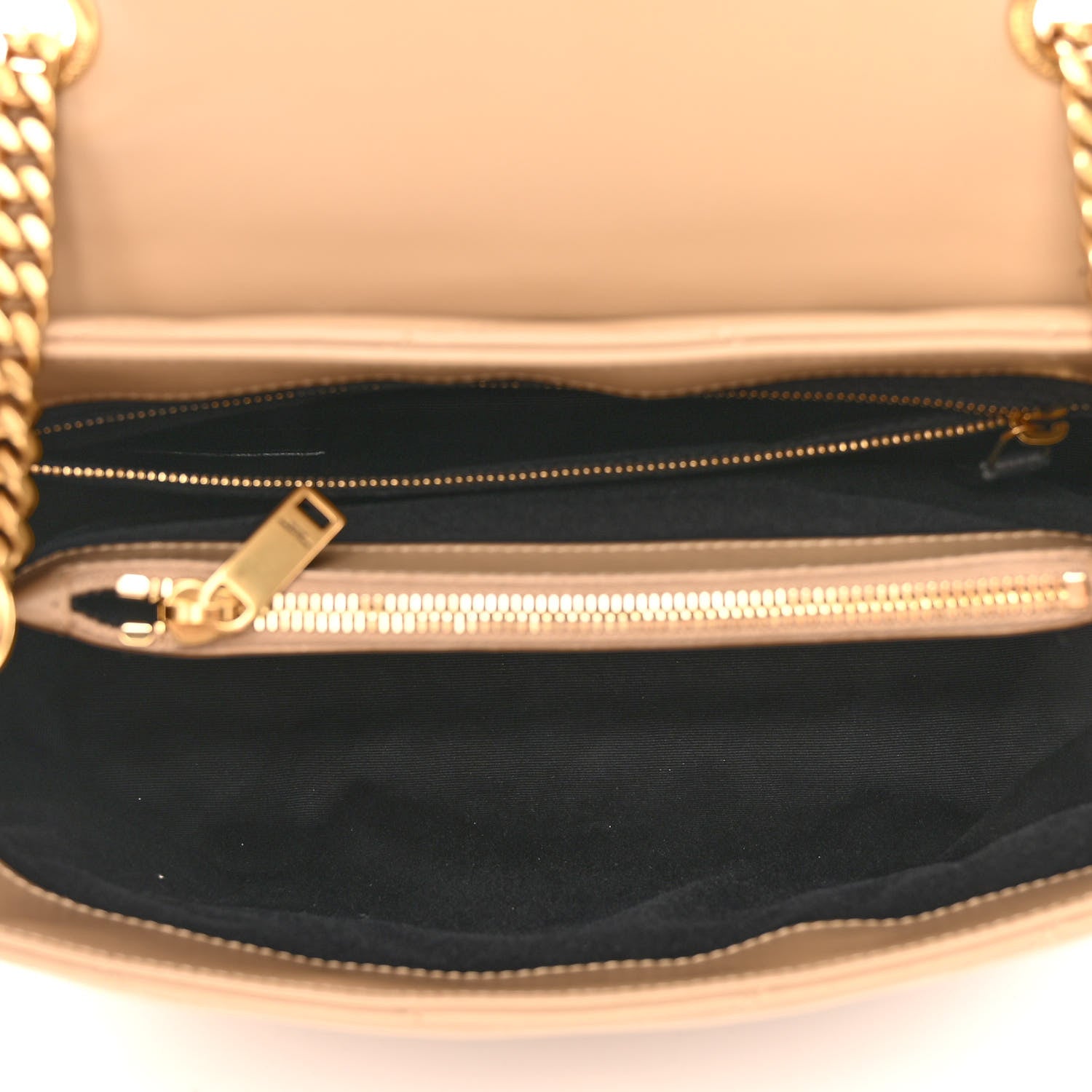 Saint Laurent Calfskin Y Quilted Monogram Medium Loulou Chain Satchel Dark Beige 5 of 10