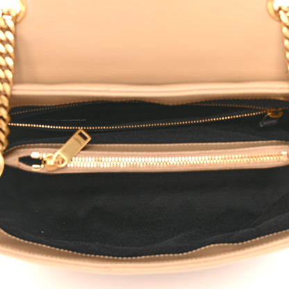 Saint Laurent Calfskin Y Quilted Monogram Medium Loulou Chain Satchel Dark Beige 5 of 10