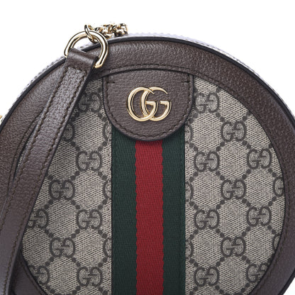 Gucci GG Supreme Monogram Web Mini Ophidia Round Shoulder Bag Brown 10 of 10