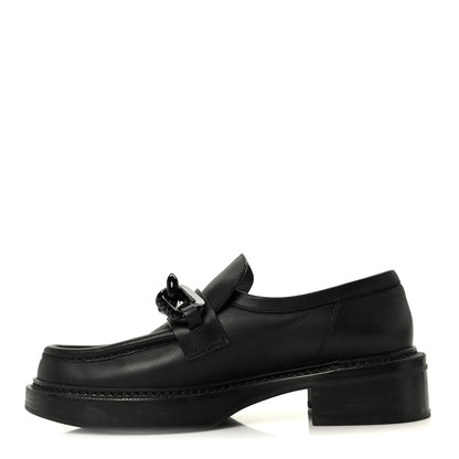 Louis Vuitton Calfskin Oversized Chain Academy Loafers 40 Black 1 of 9