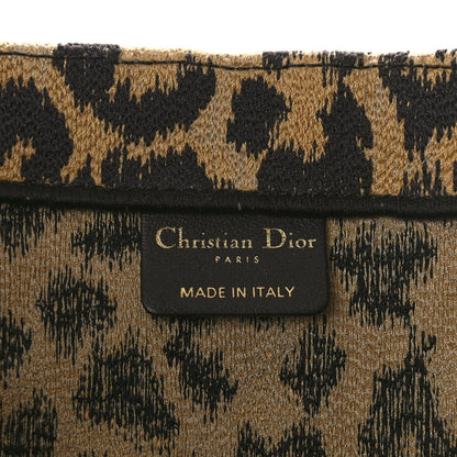 Christian Dior Canvas Mizza Embroidered Large Leopard Book Tote Beige 6 of 10