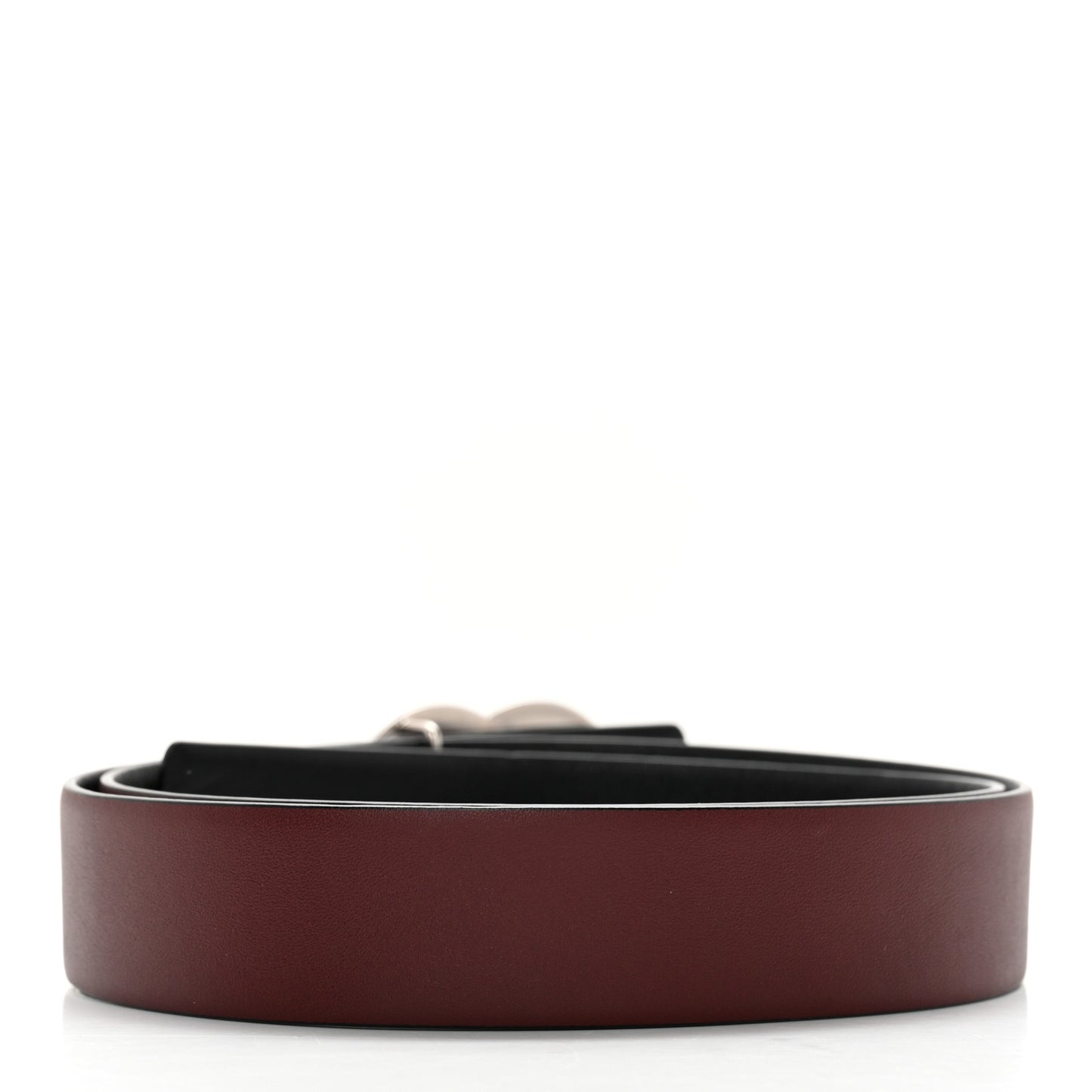 Calfskin CC Reversible Belt 85 34 Black Burgundy