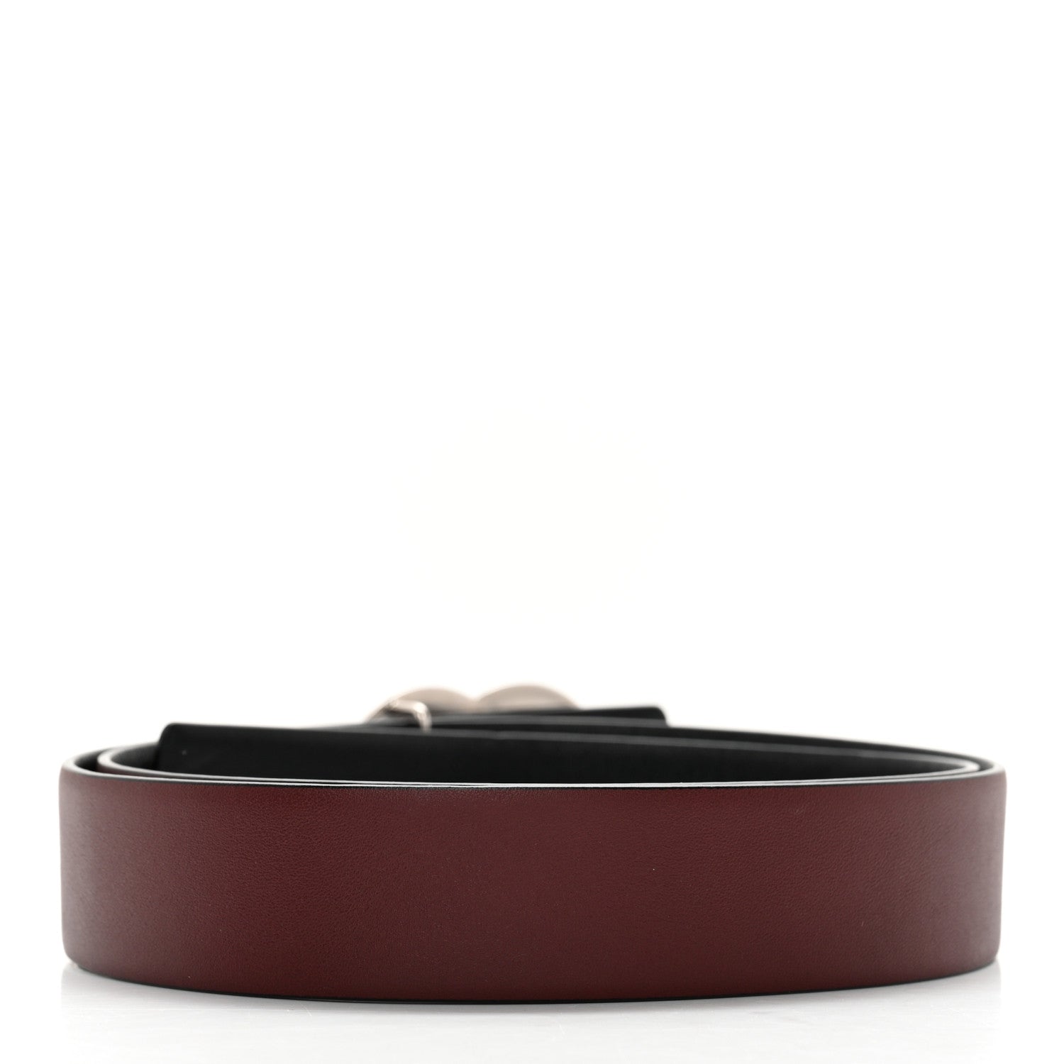 Chanel Calfskin CC Reversible Belt 85 34 Black Burgundy 4 of 10