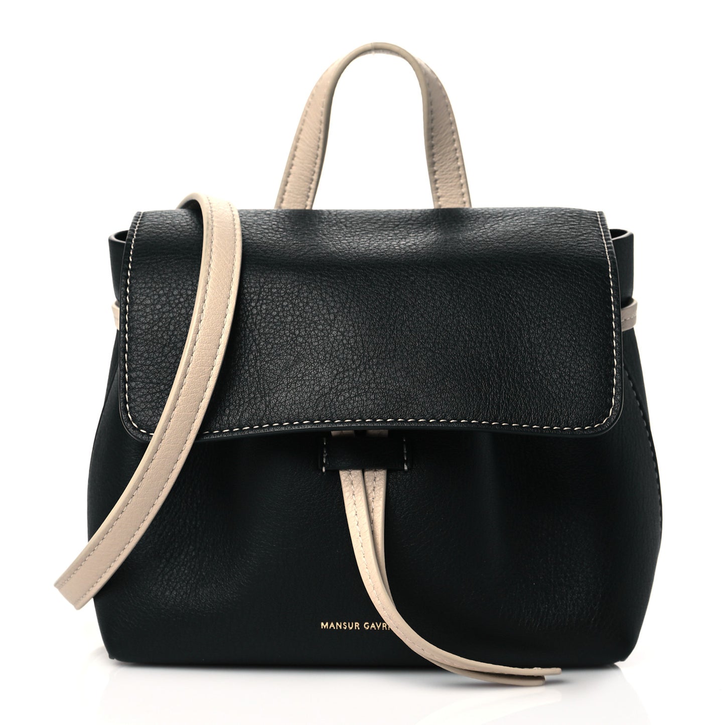 Calfskin Mini Mini Lady Bag Black White