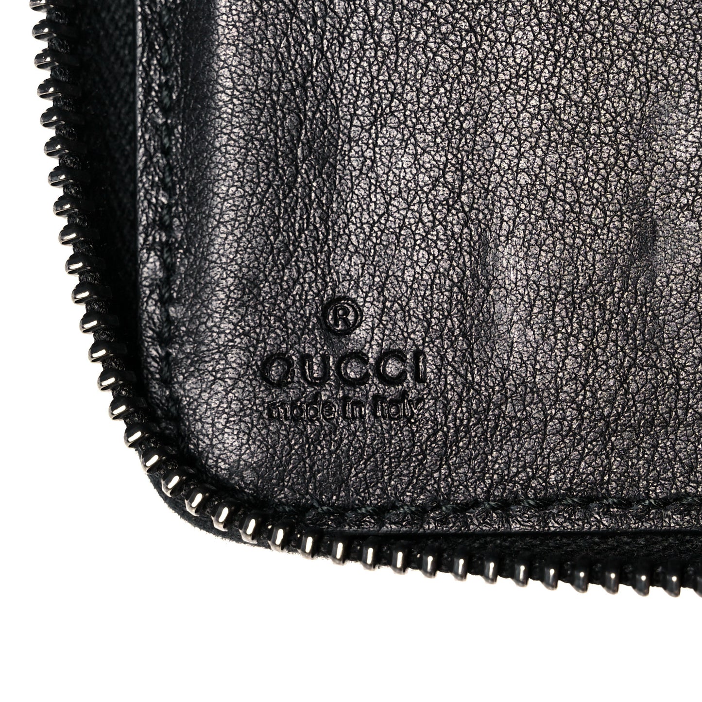 Guccissima Signature Zip Around Organizer Wallet Black