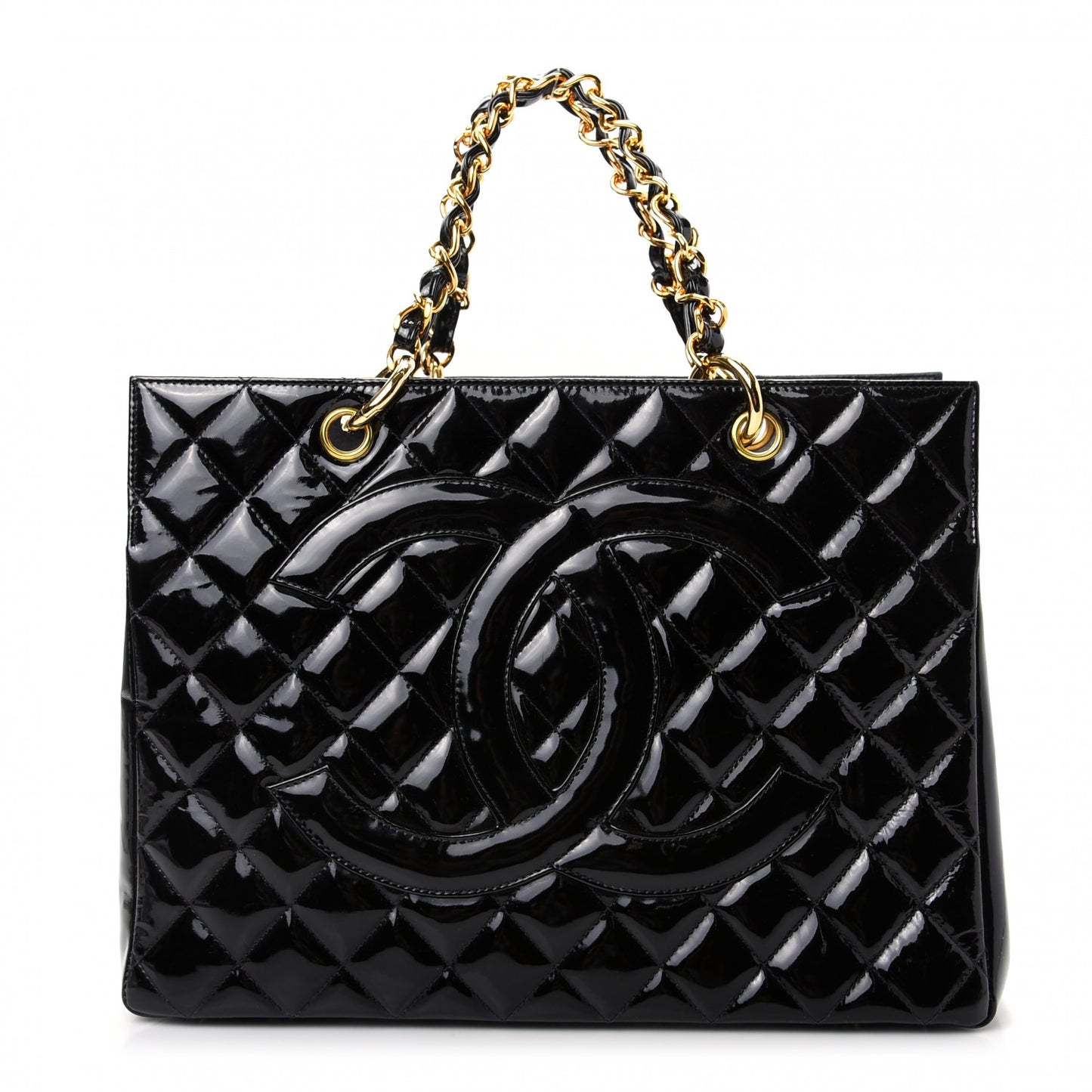 Patent Quilted Timeless CC Tote Black