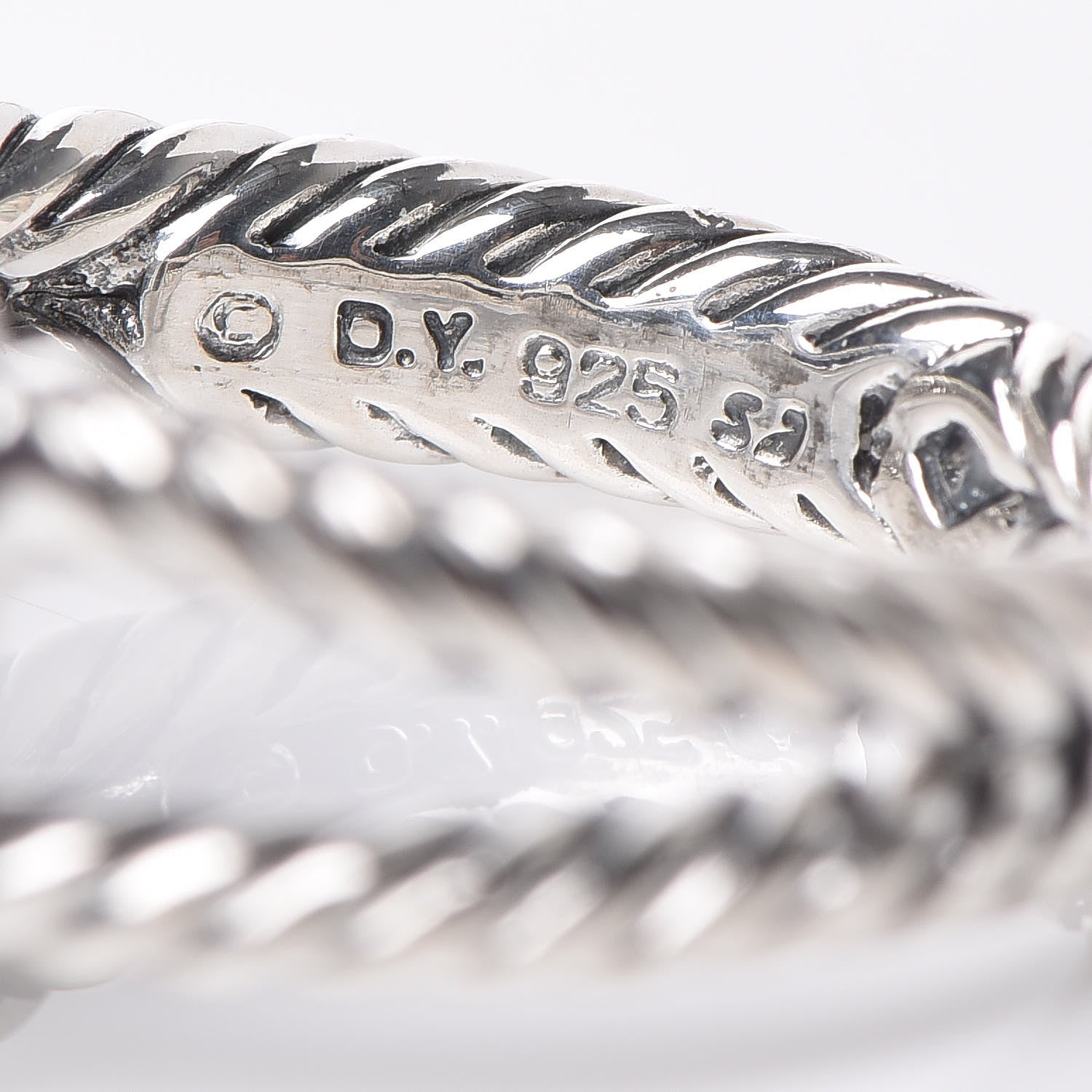 David Yurman Sterling Silver Diamond Black Orchid 7mm Petite Albion Ring 55 7.25 5 of 5