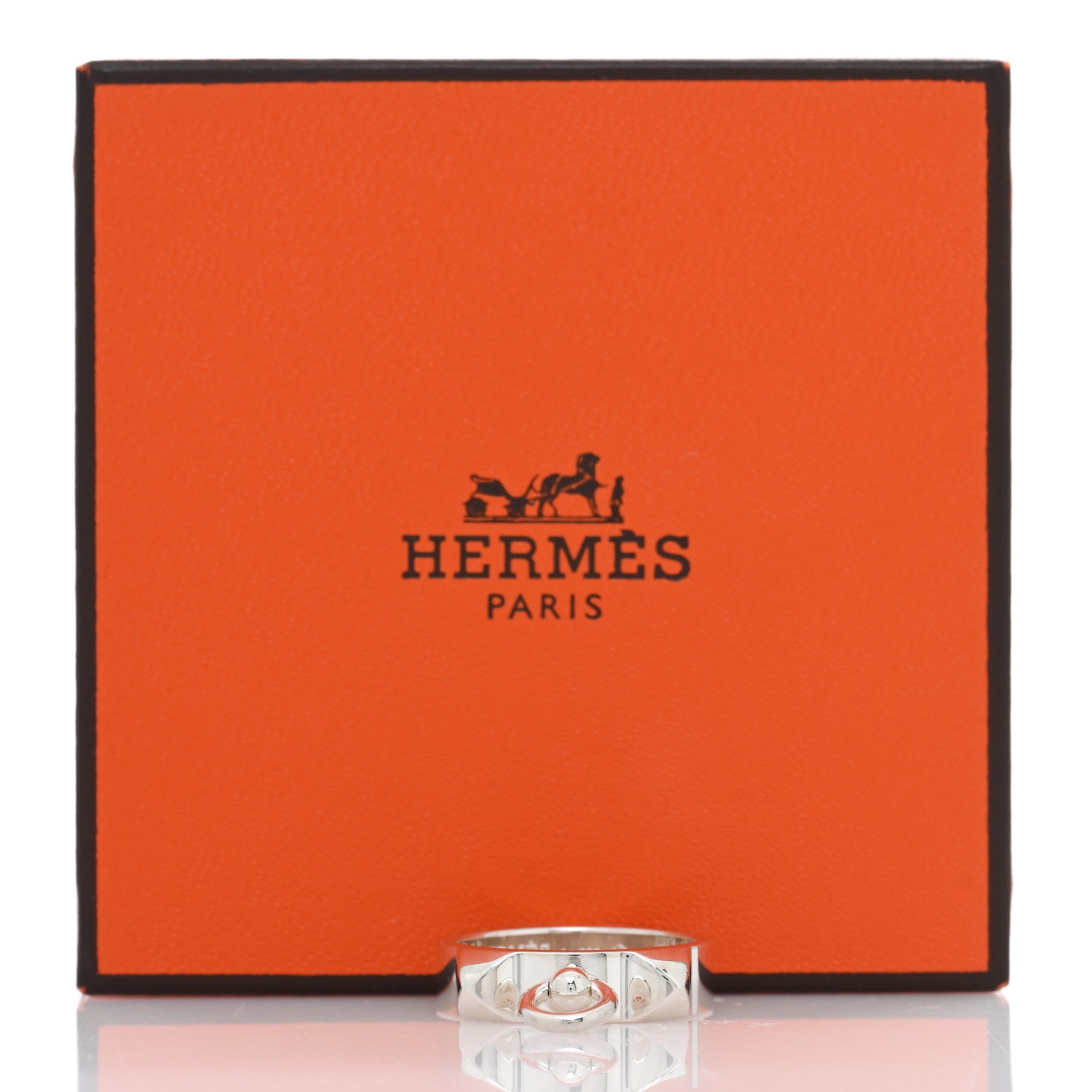 Hermes Sterling Silver PM Collier De Chien Ring 52 6 5 of 5