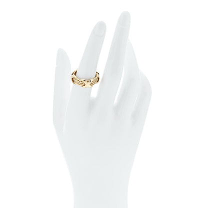 Tiffany 18K Yellow Gold Schlumberger Rope Four Row X Ring 54 6.75 2 of 4