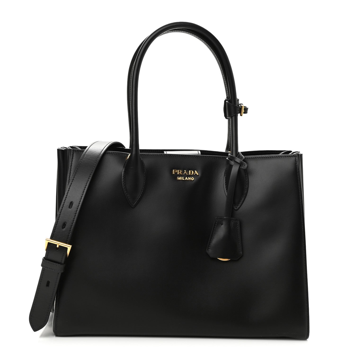 Prada City Calfskin Medium Bibliotheque Tote Black 1 of 8