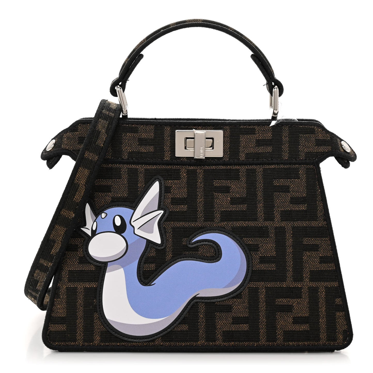 X FRGMT X POKEMON Fabric Jacquard FF 1974 Pokemon Inlay Peekaboo I See U Petite Satchel Tobacco Moro Blue