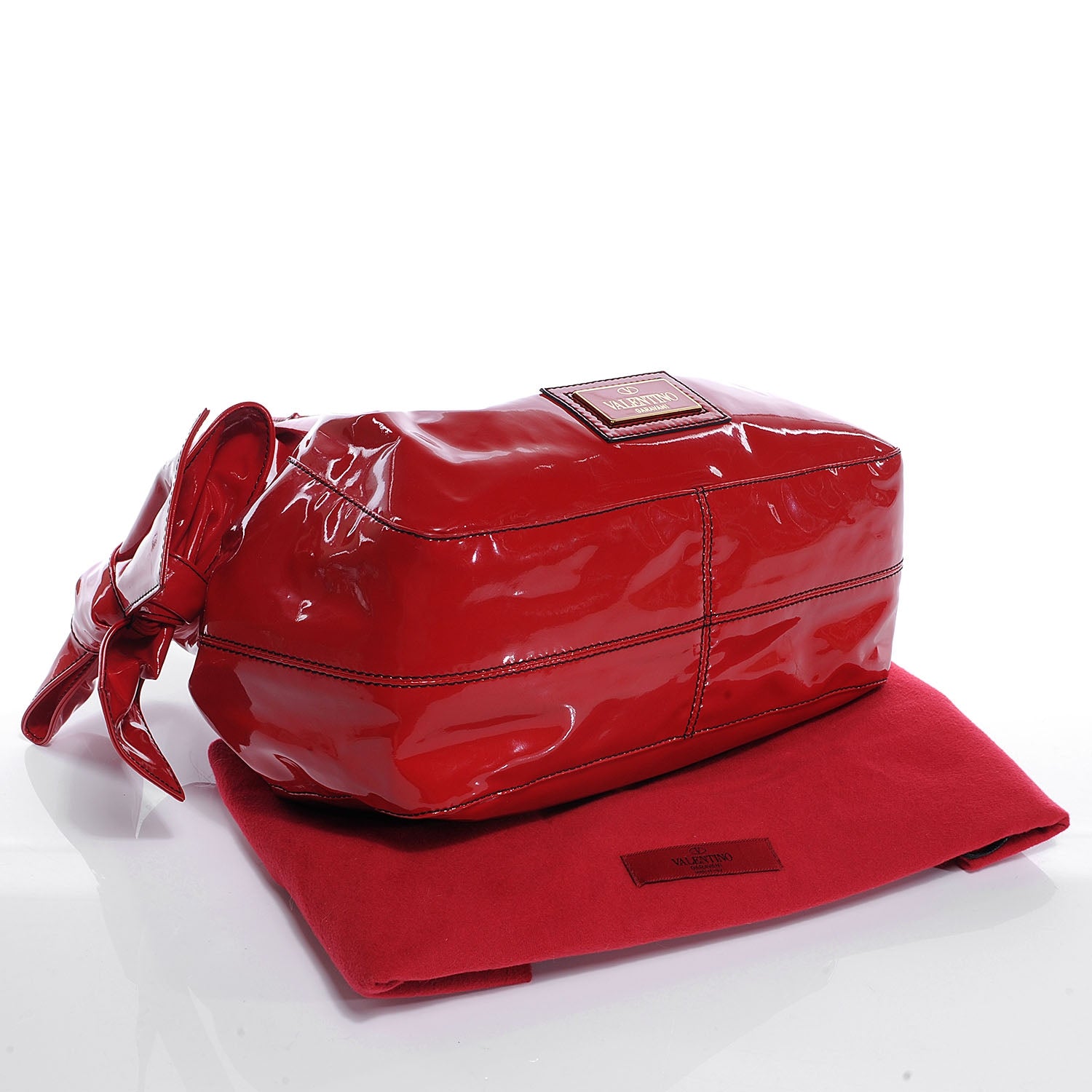 Valentino Garavani Patent Lacca Medium Nuage Hobo Rosso Valentino 4 of 7