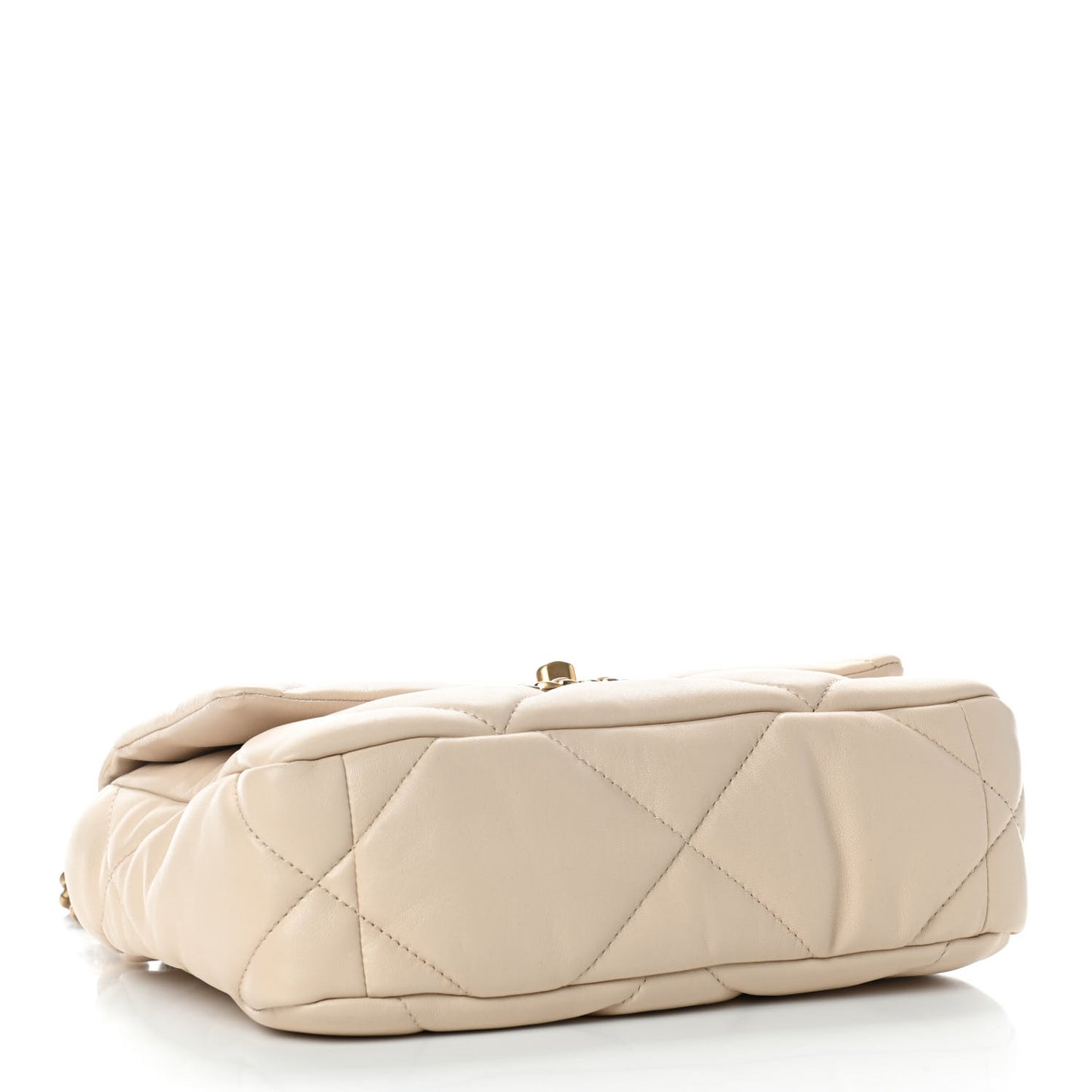 Lambskin Quilted Medium Chanel 19 Flap Beige