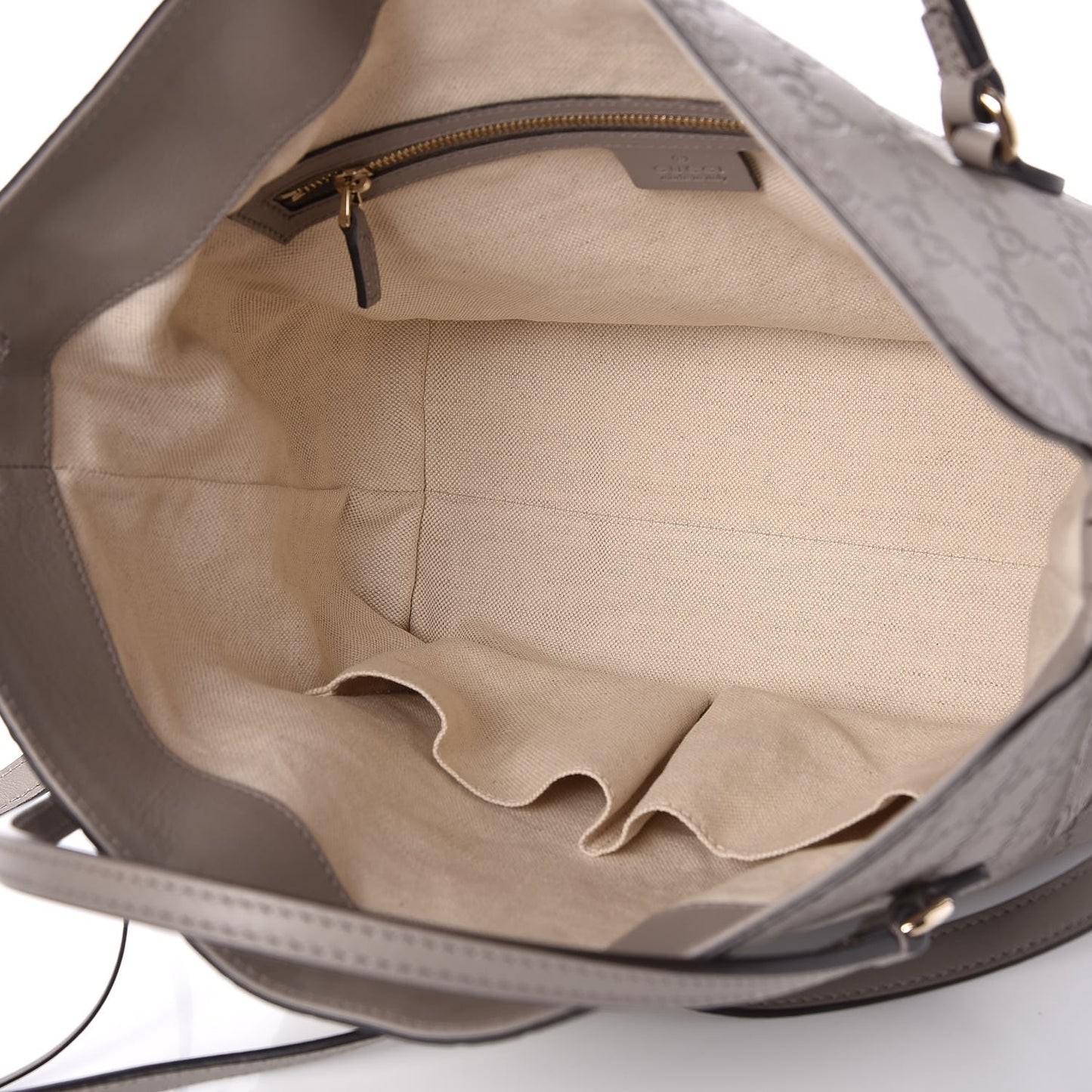 Guccissima Medium Bree Foldover Tote Storm Grey