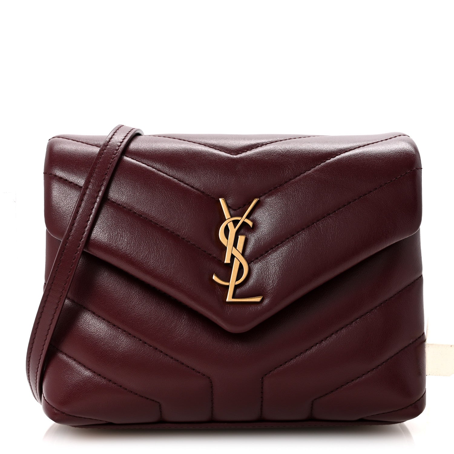Saint Laurent Calfskin Y Quilted Monogram Toy Loulou Monogram Crossbody Bag Rouge Legion 1 of 12