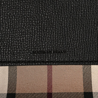 Burberry Grainy Calfskin Haymarket Check Medium Reversible Tote Black 6 of 7