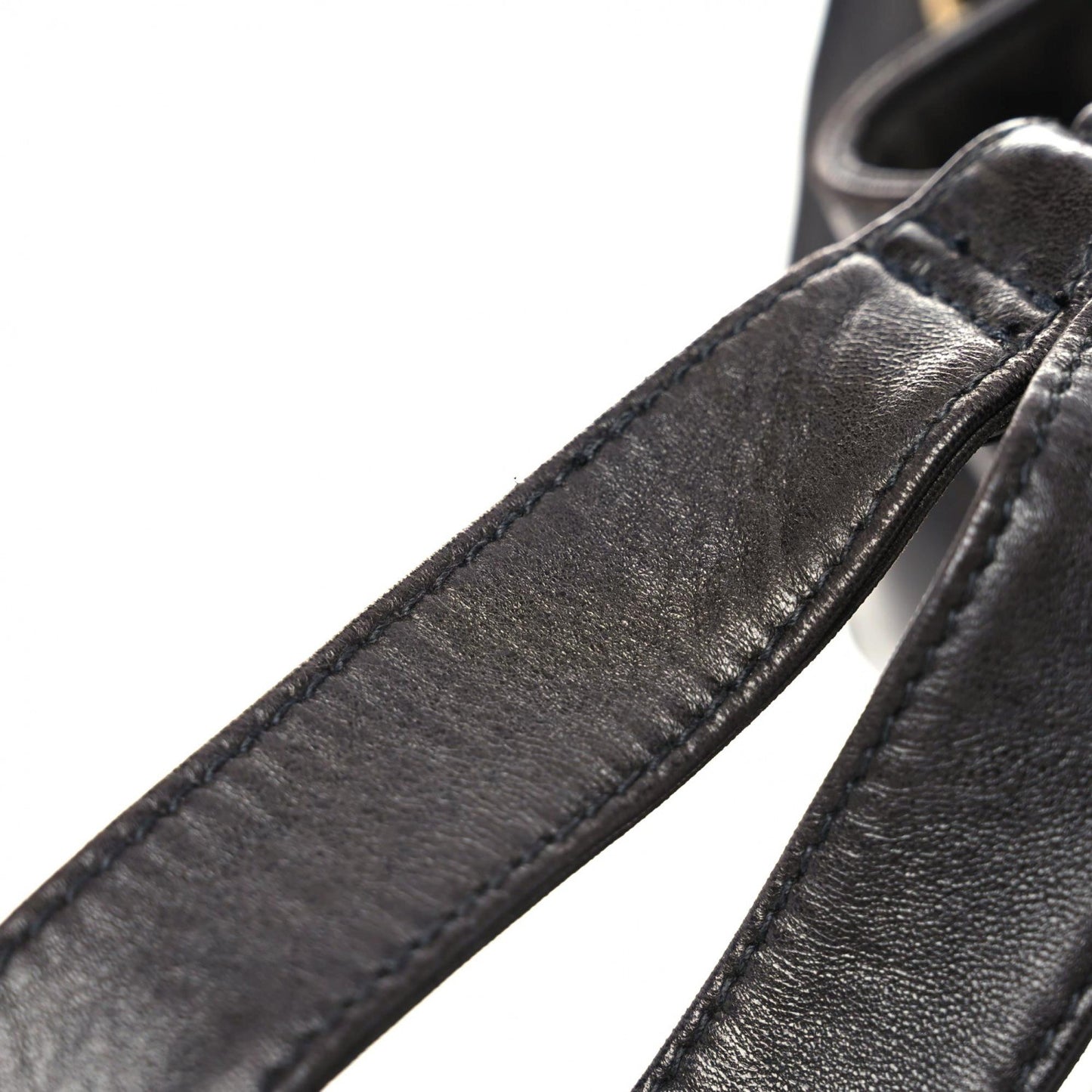 Lambskin Quilted Drawstring Backpack Black
