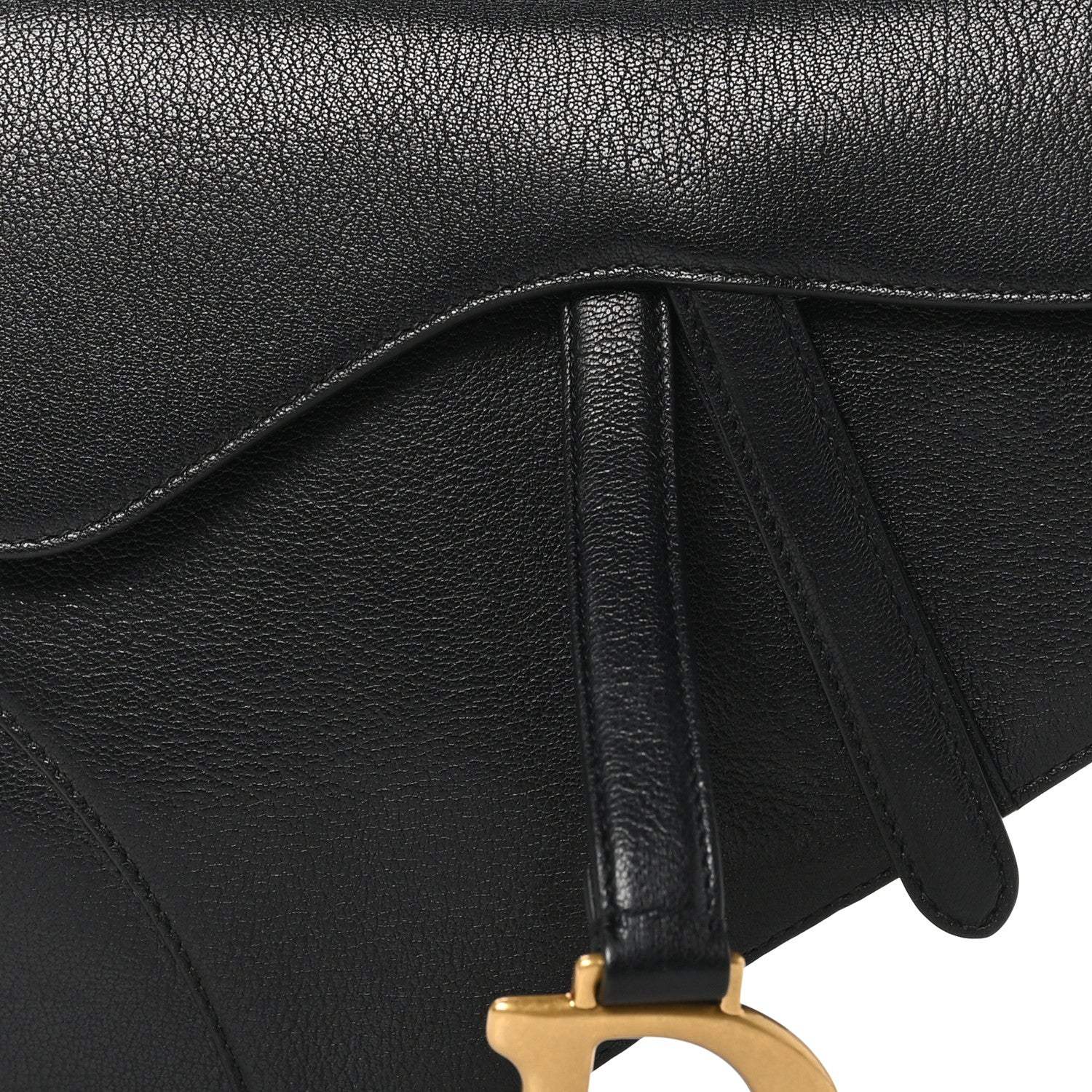Christian Dior Shiny Goatskin Saddle Bag Black 8 of 10