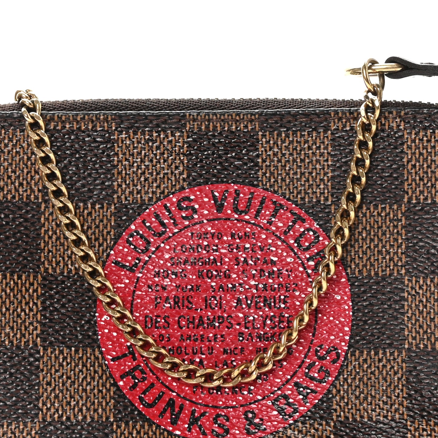 Damier Ebene Complice Trunks and Bags Mini Pochette Accessories Red