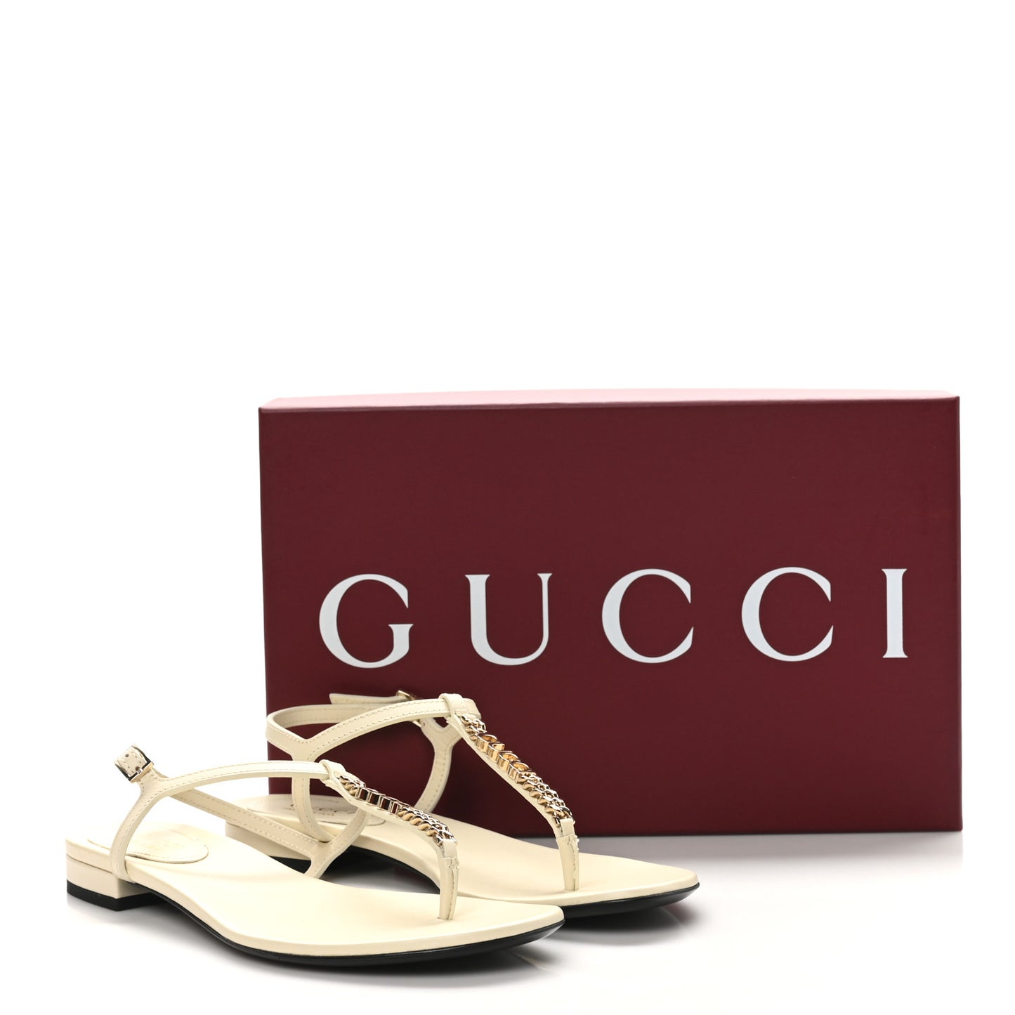 Patent Signoria Thong Sandals 39 Ivory
