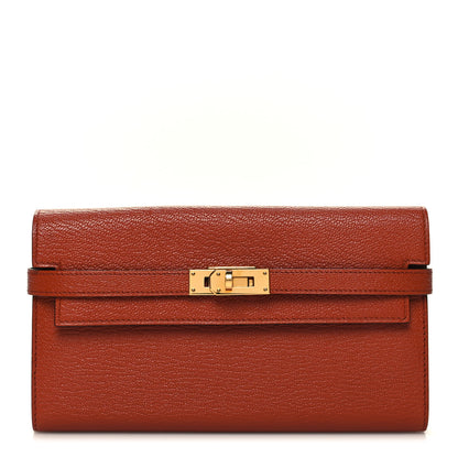 Hermes Chevre Mysore Kelly Longue Wallet Cuivre 1 of 11