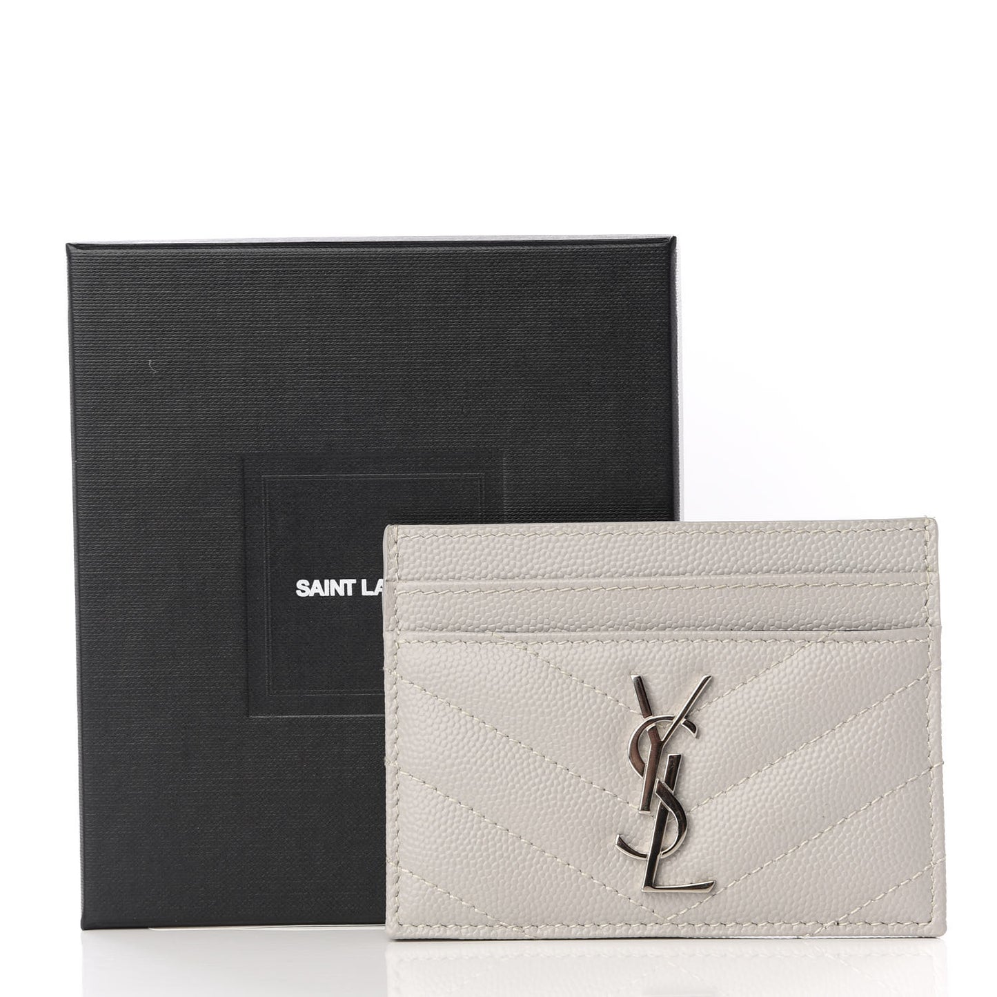 Grain De Poudre Matelasse Chevron Card Case Granite