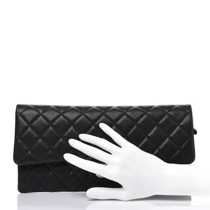 Chanel Caviar Quilted Flap Clutch Black 2 of 10
