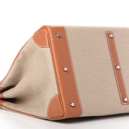 Hermes Toile De Camp Evercolor HAC Birkin 50 Ficelle Gold 6 of 11