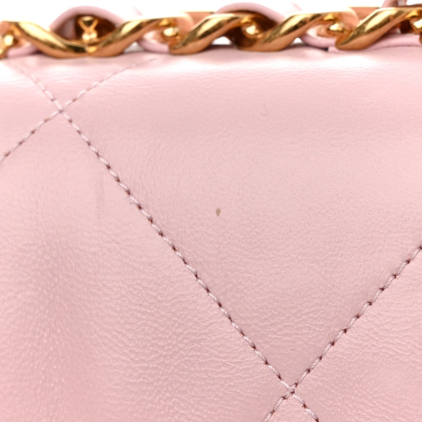 Lambskin Quilted Small Chain Top Handle Flap Rose Clair