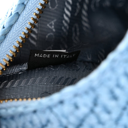 Prada Yarn Raffia Effect Crochet Re-Edition 2005 Shoulder Bag Celeste 6 of 11