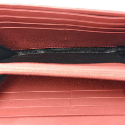 Saint Laurent Grain De Poudre Matelasse Chevron Small Monogram Chain Wallet Blush Fonce 5 of 11