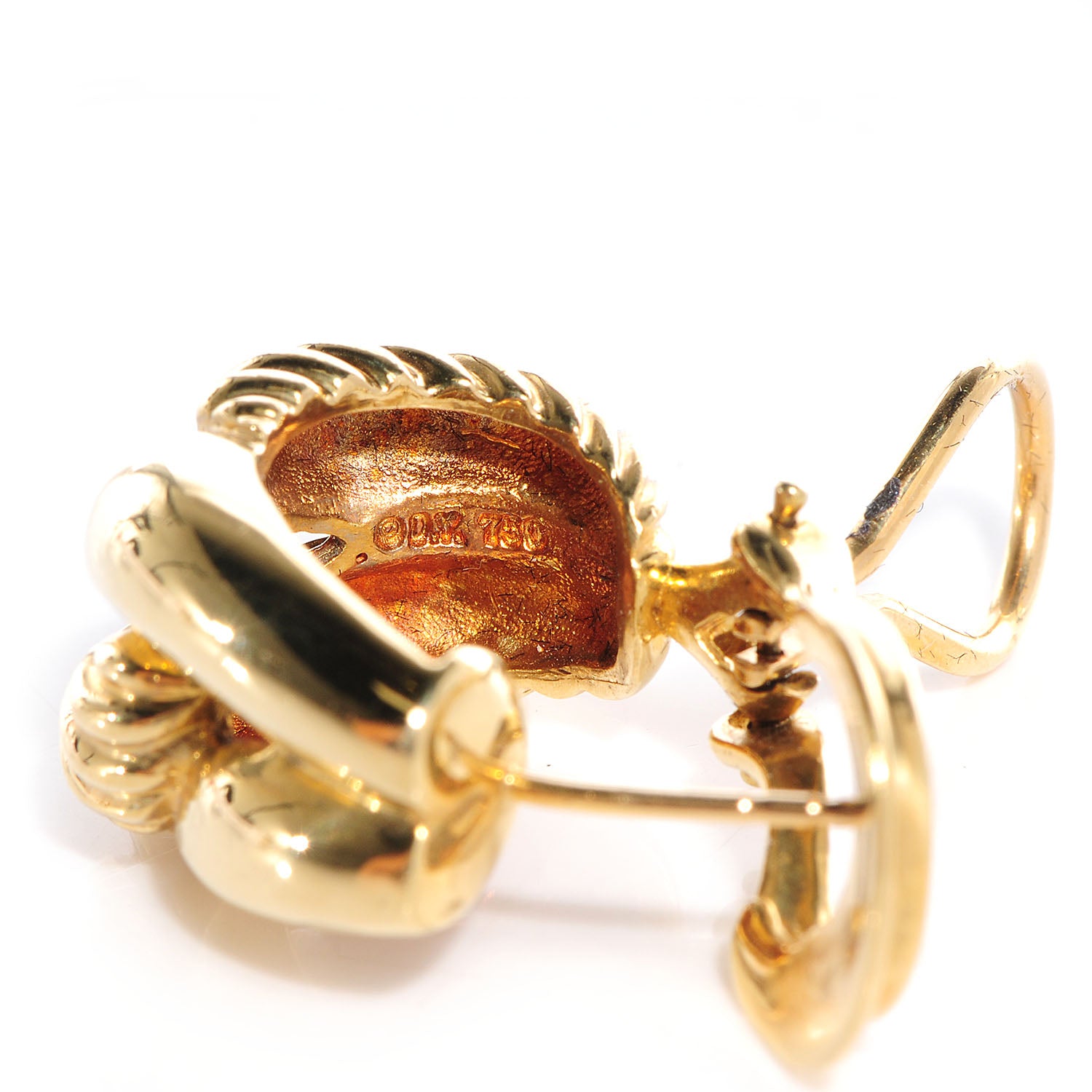 David Yurman 18k Yellow Gold Labyrinth Earrings 6 of 6