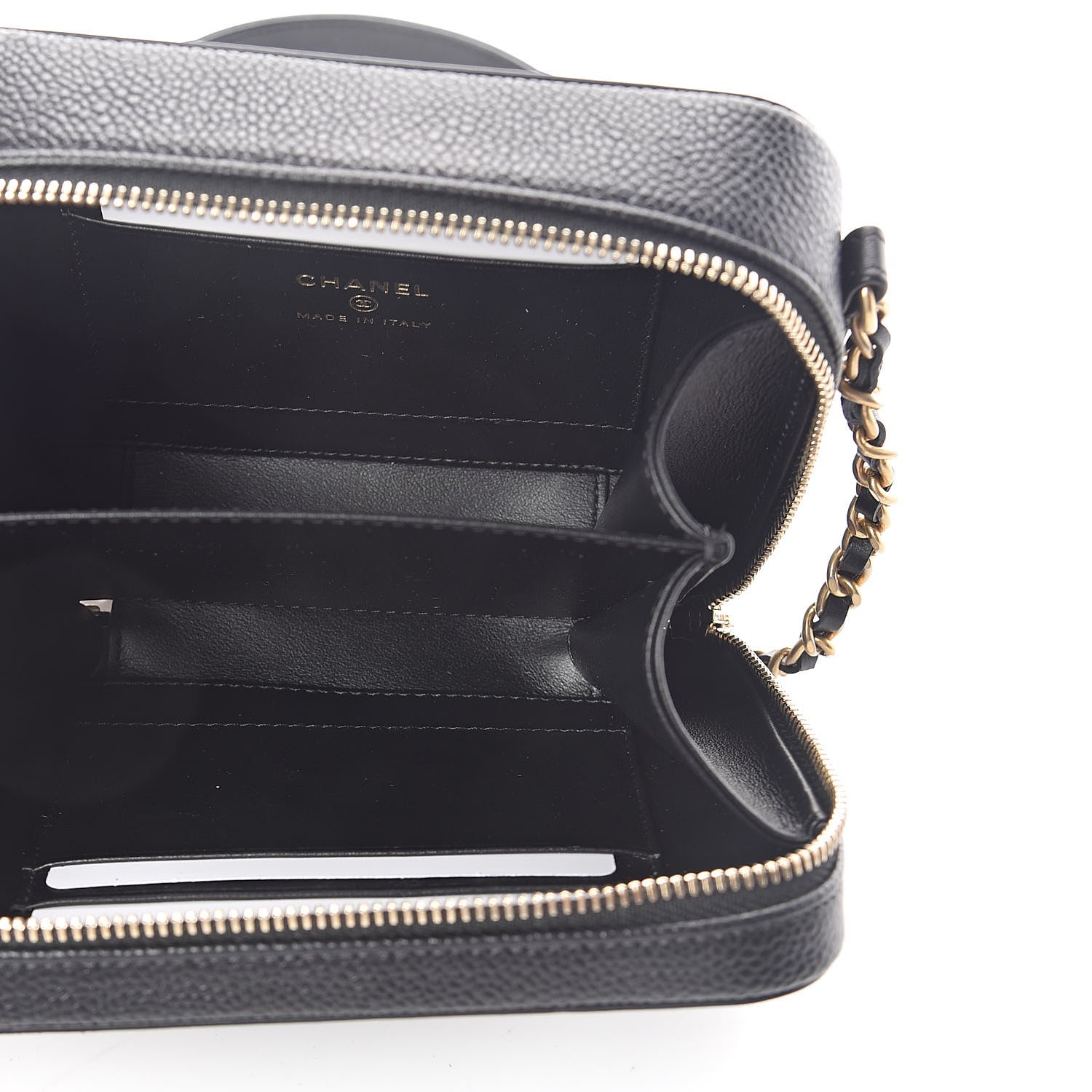 Chanel Caviar Quilted CC Filigree Vanity Clutch With Chain Black 5 of 10
