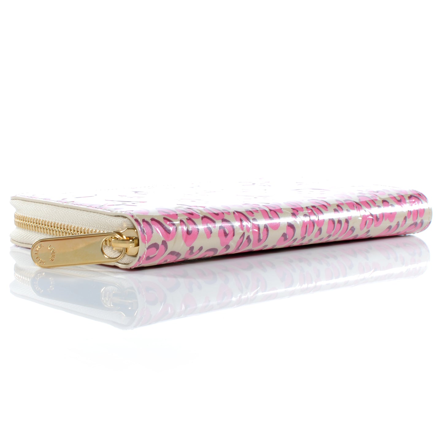 Vernis Leopard Zippy Wallet Blanc Corail