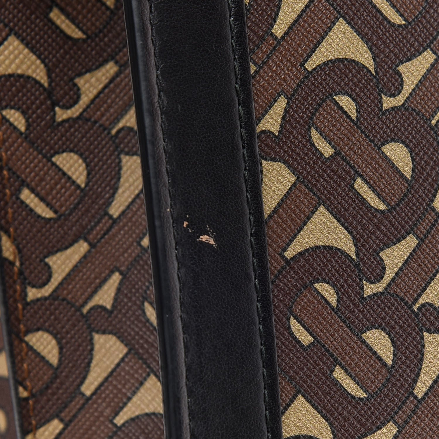 Burberry E-Canvas Monogram Stripe Medium Title Bag Bridle Brown 9 of 10