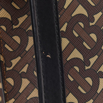 Burberry E-Canvas Monogram Stripe Medium Title Bag Bridle Brown 9 of 10