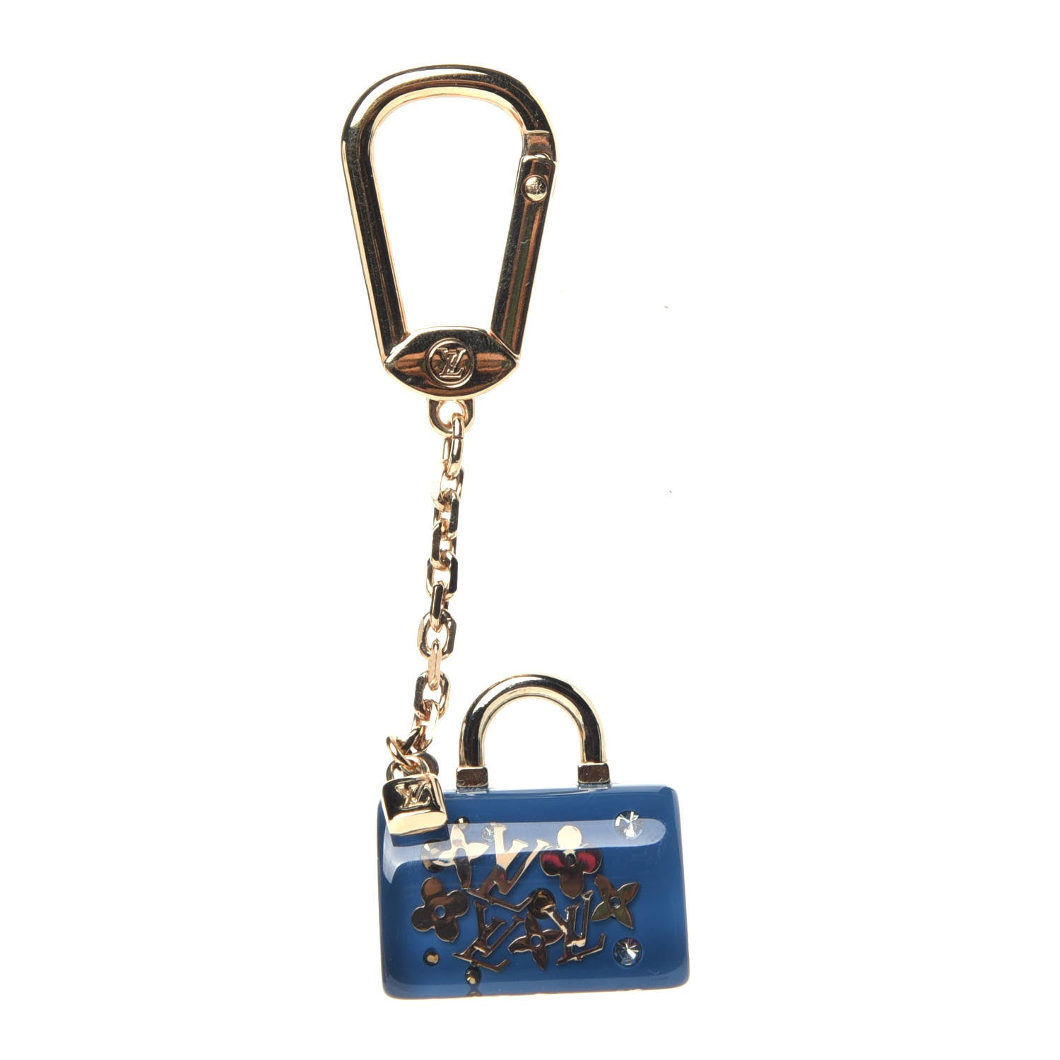 Louis Vuitton Resin Inclusion Speedy Bag Charm Key Chain Blue 1 of 7