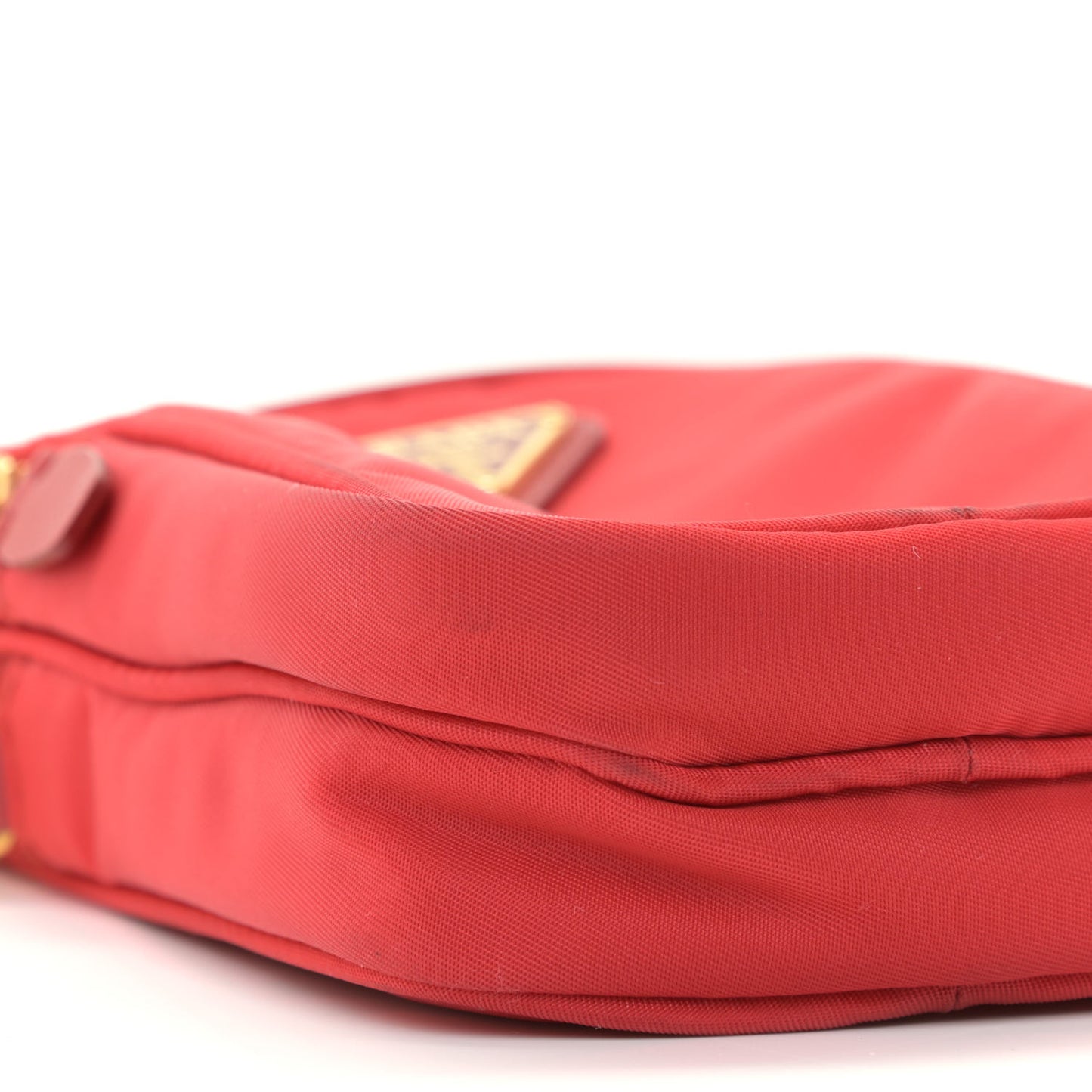 Tessuto Nylon Double Zip Phone Case Crossbody Bag Red