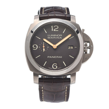 Panerai Titanium Alligator 44mm Luminor Marina 1950 Automatic Watch Brown PAM00359 1 of 4