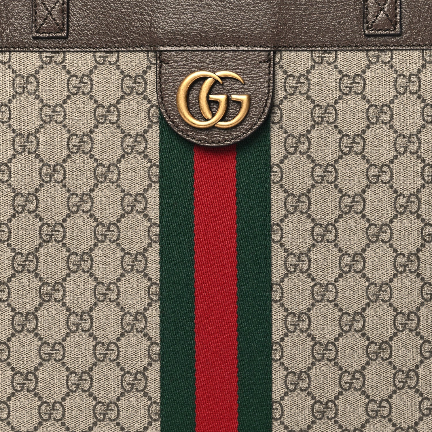 Gucci GG Supreme Monogram Web Ophidia Tote Brown 9 of 11