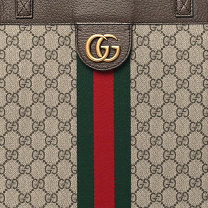 Gucci GG Supreme Monogram Web Ophidia Tote Brown 9 of 11