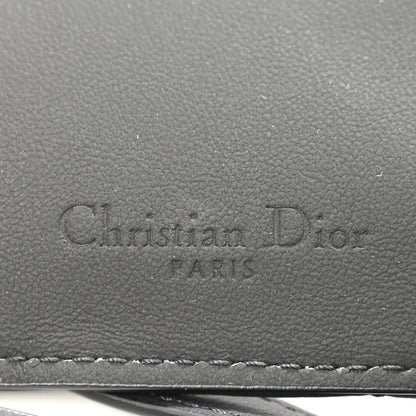 Christian Dior Ultra Matte Calfskin Lady Dior Long Wallet With Strap Black 6 of 12