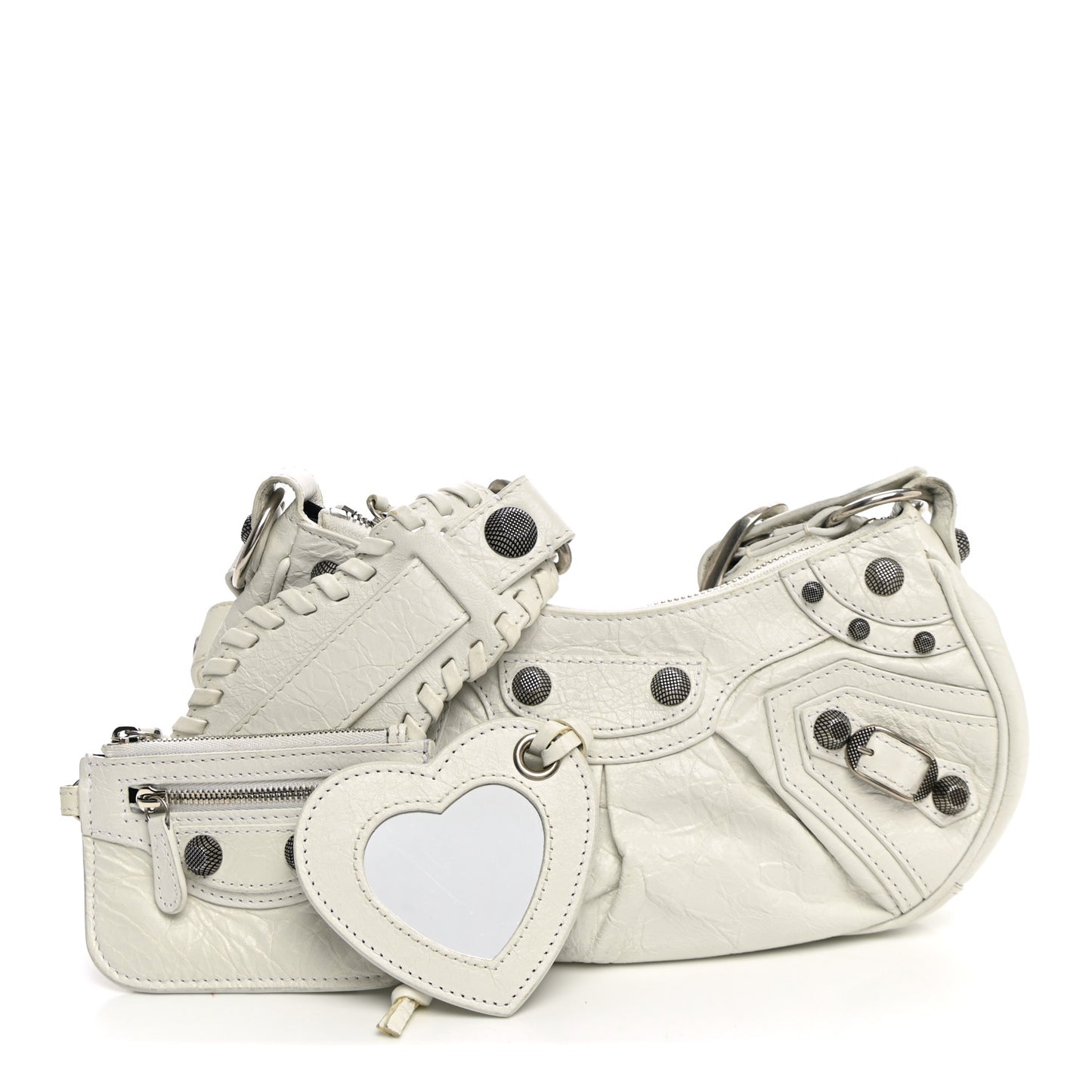 Agneau Arena Le Cagole Shoulder Bag XS Optic White