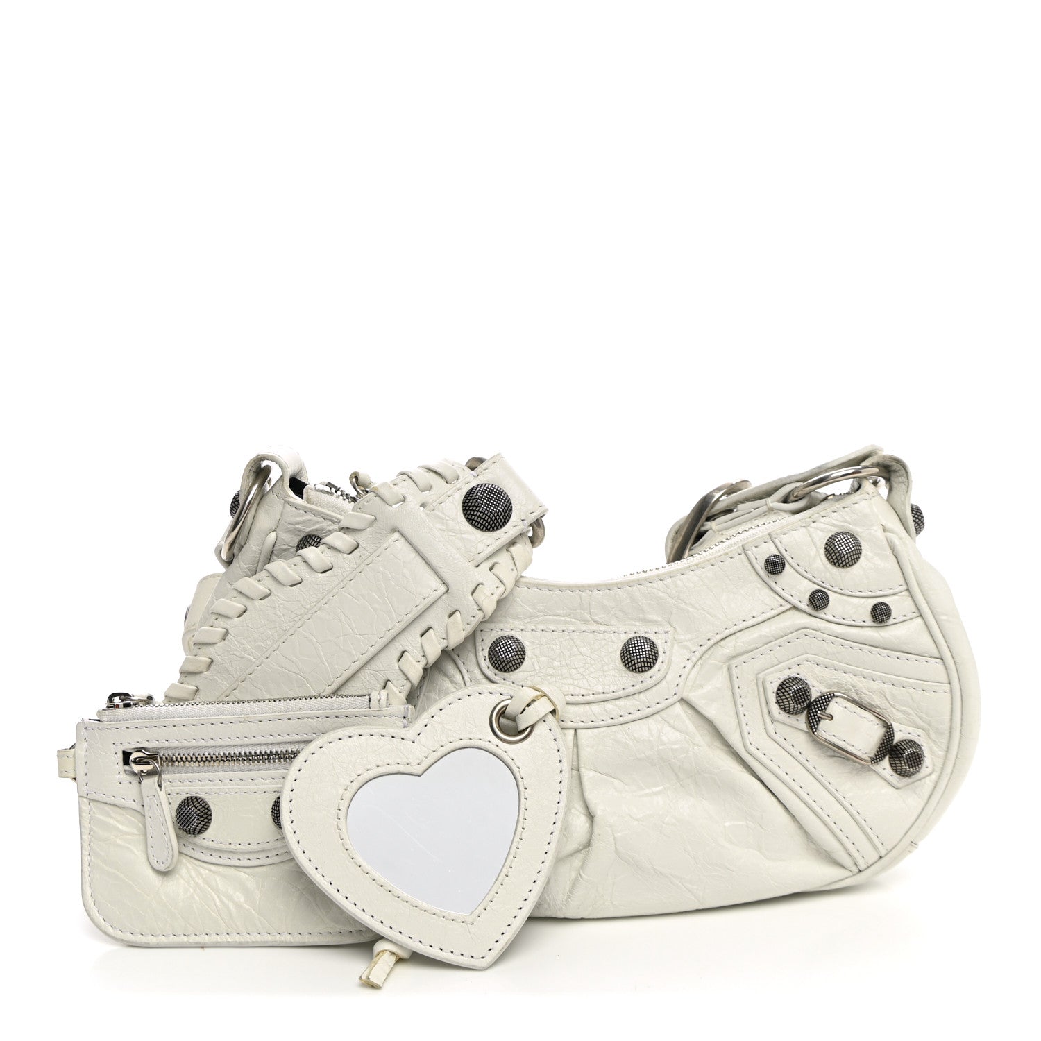 Balenciaga Agneau Arena Le Cagole Shoulder Bag XS Optic White 2 of 10